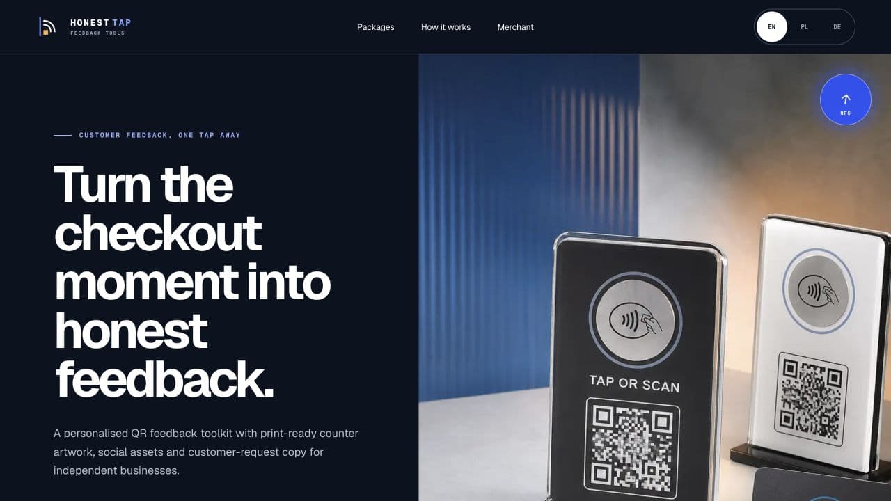 HonestTap website homepage
