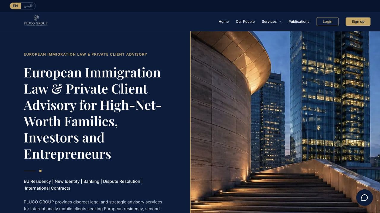 Pluco Group website homepage